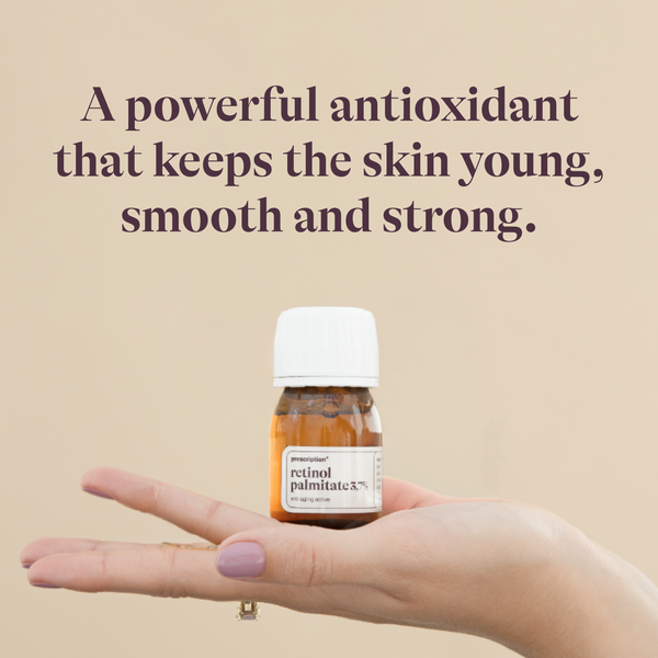 Prescription Skincare Retinol Palmitate 3.7%, een krachtige antioxidant die de huid jong, glad en sterk houdt